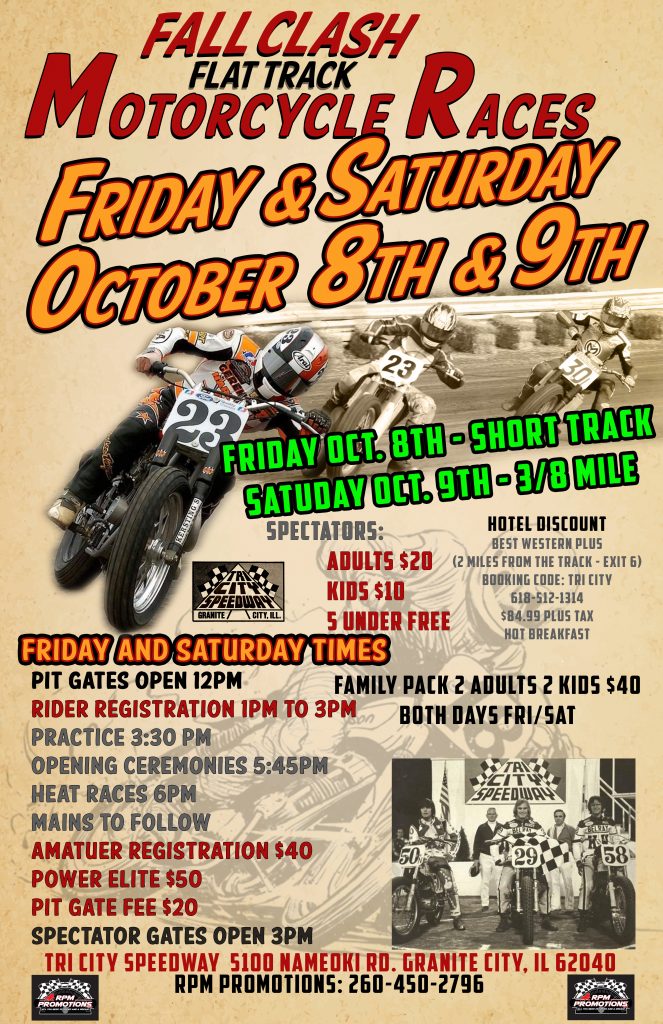 Friday, Oct 8th & Saturday, Oct 9th Flat Track Motorcycles – Friday ...