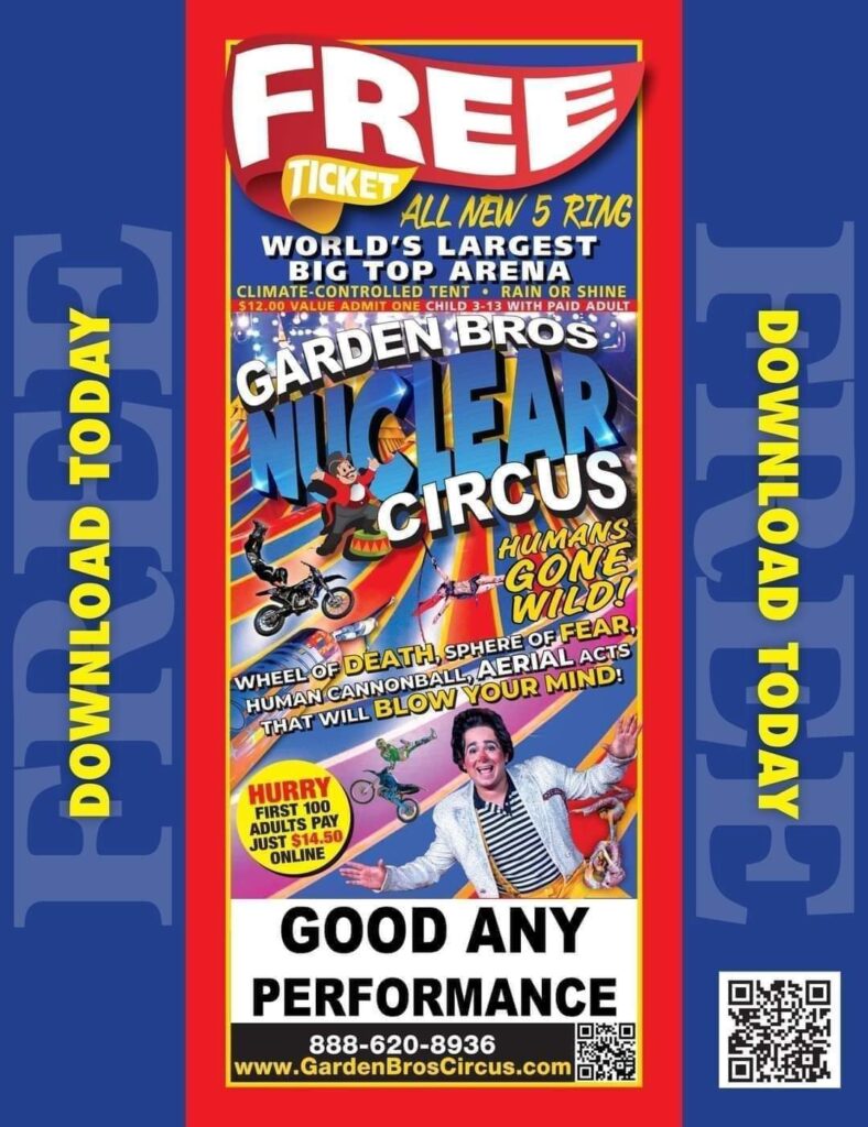 4 Days Circus May 4.5.6.7 Garden Bros Circus (Purchase Tickets On